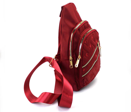 Polished Nylon Sling Bag - Sleek Multi-Pocket Chest Pack - alternate view 2