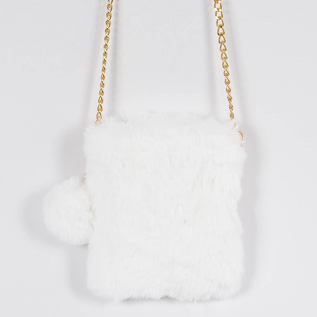 Faux Fur Cellphone Bag: Mustard
