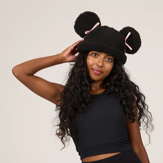 Minnie Sherpa Beanie Pink Bow - alternate view 2