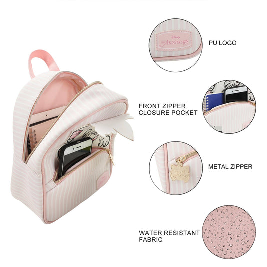 Aristocats Marie Winking Pink & White 10.5" Mini PU Backpack - alternate view 2