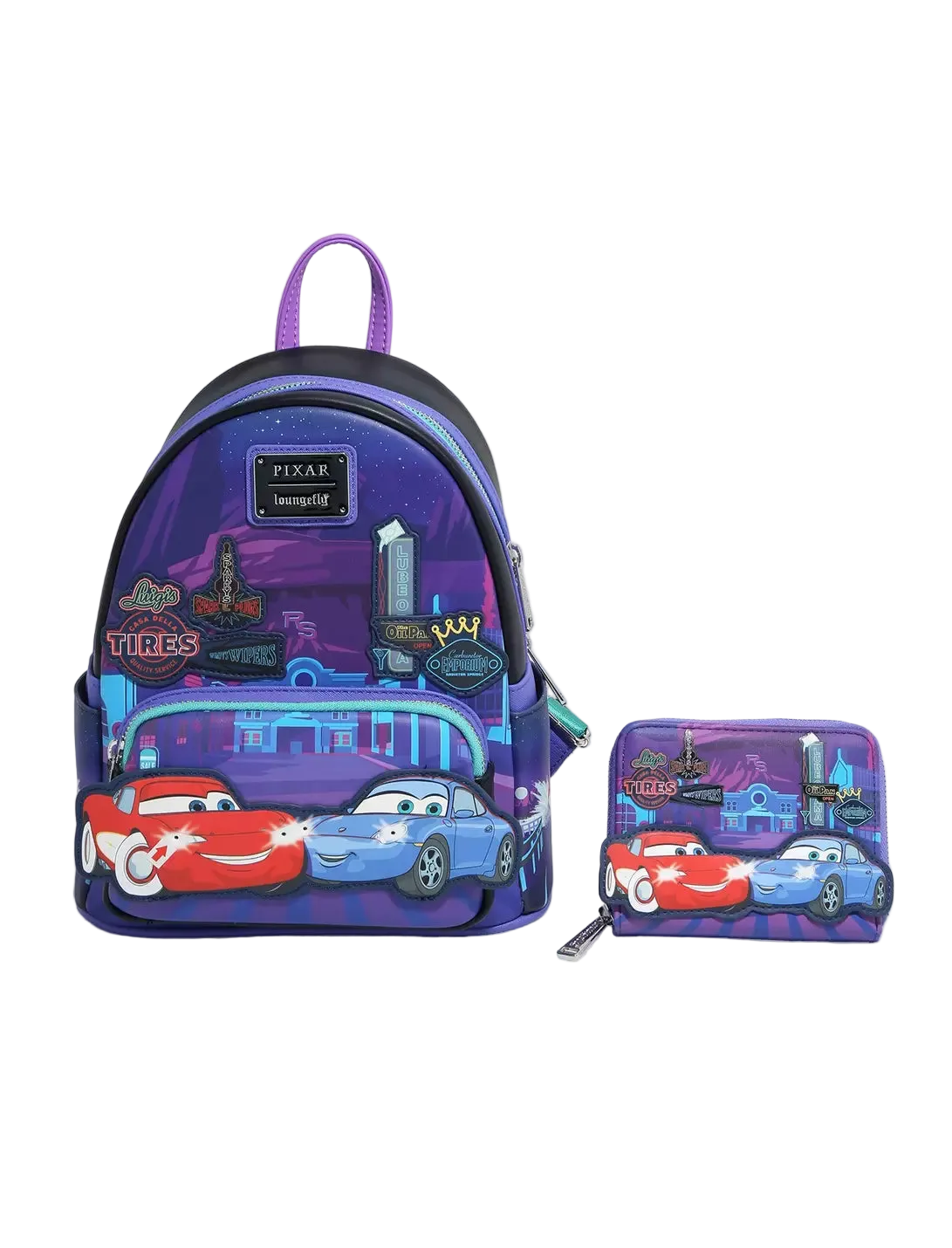 Lightning McQueen & Sally Nighttime Light-Up Mini Backpack Exclusive Loungefly Disney Pixar Cars