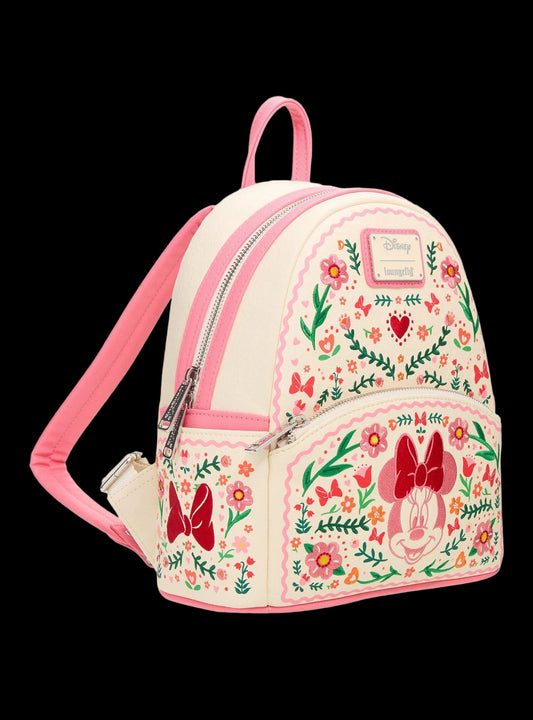 Minnie Mouse Floral Embroidered Mini Backpack