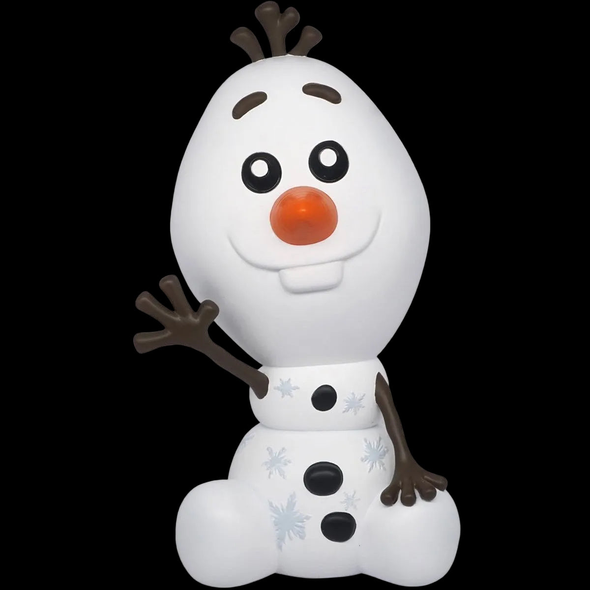 Animated character Olaf from 'Frozen' on a white background