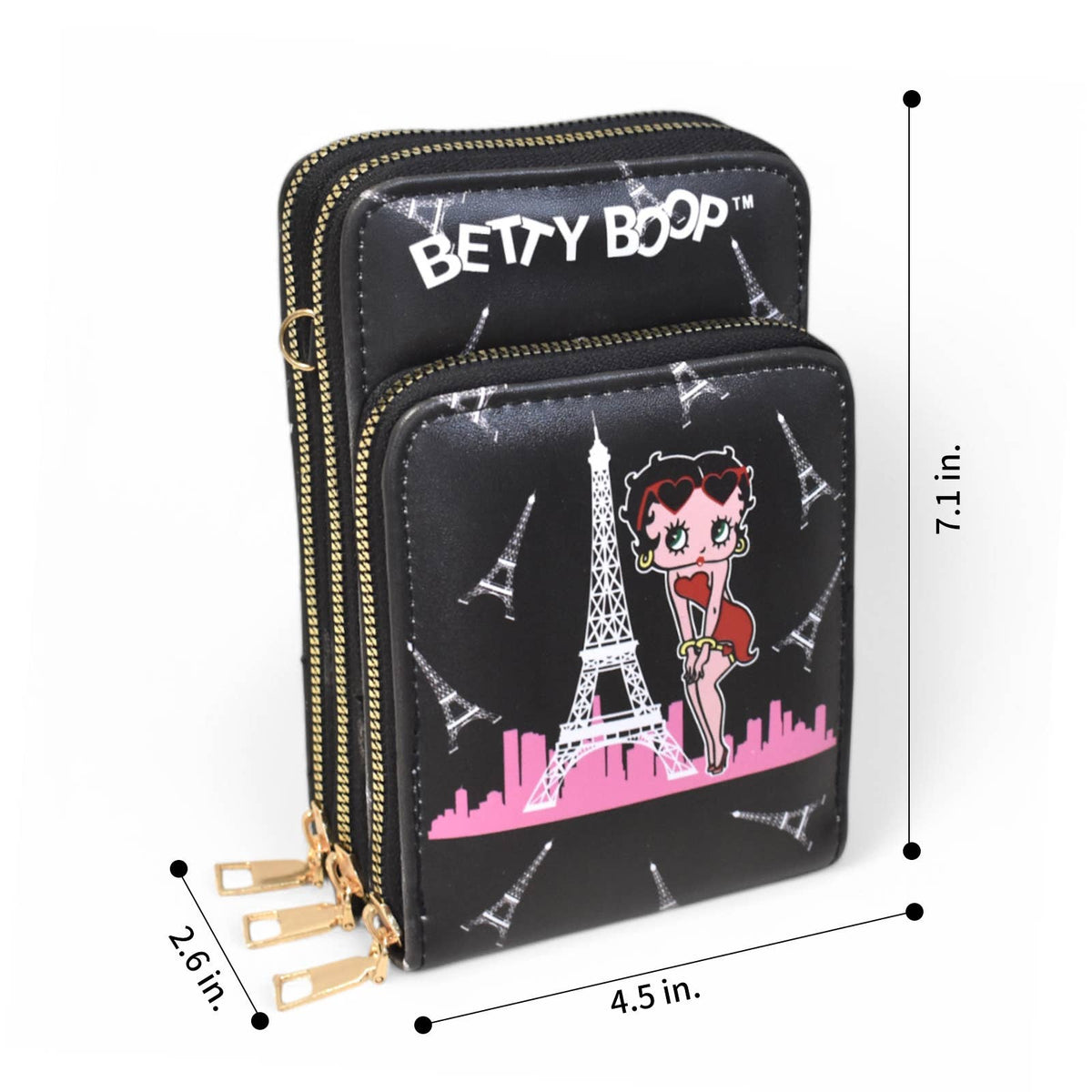 Betty Boop Pink PVC Crossbody Wallet Bag