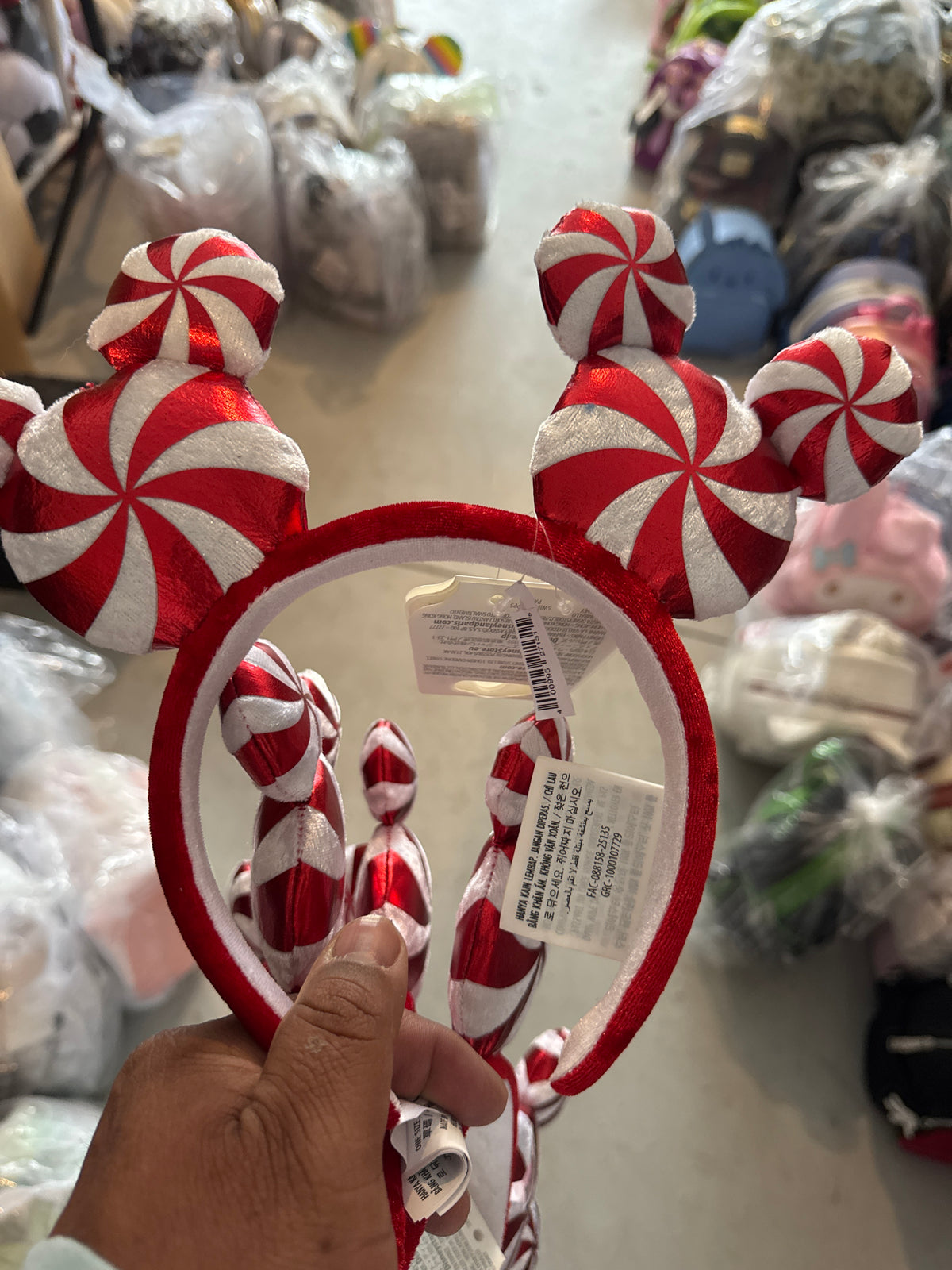 Disney Parks Candy Cane Mickey Mouse Ears Headband