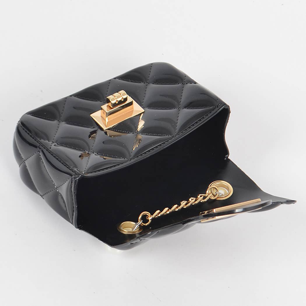 Jelly Shiney Mini Bag W Imitation Pearl Handle: Yellow