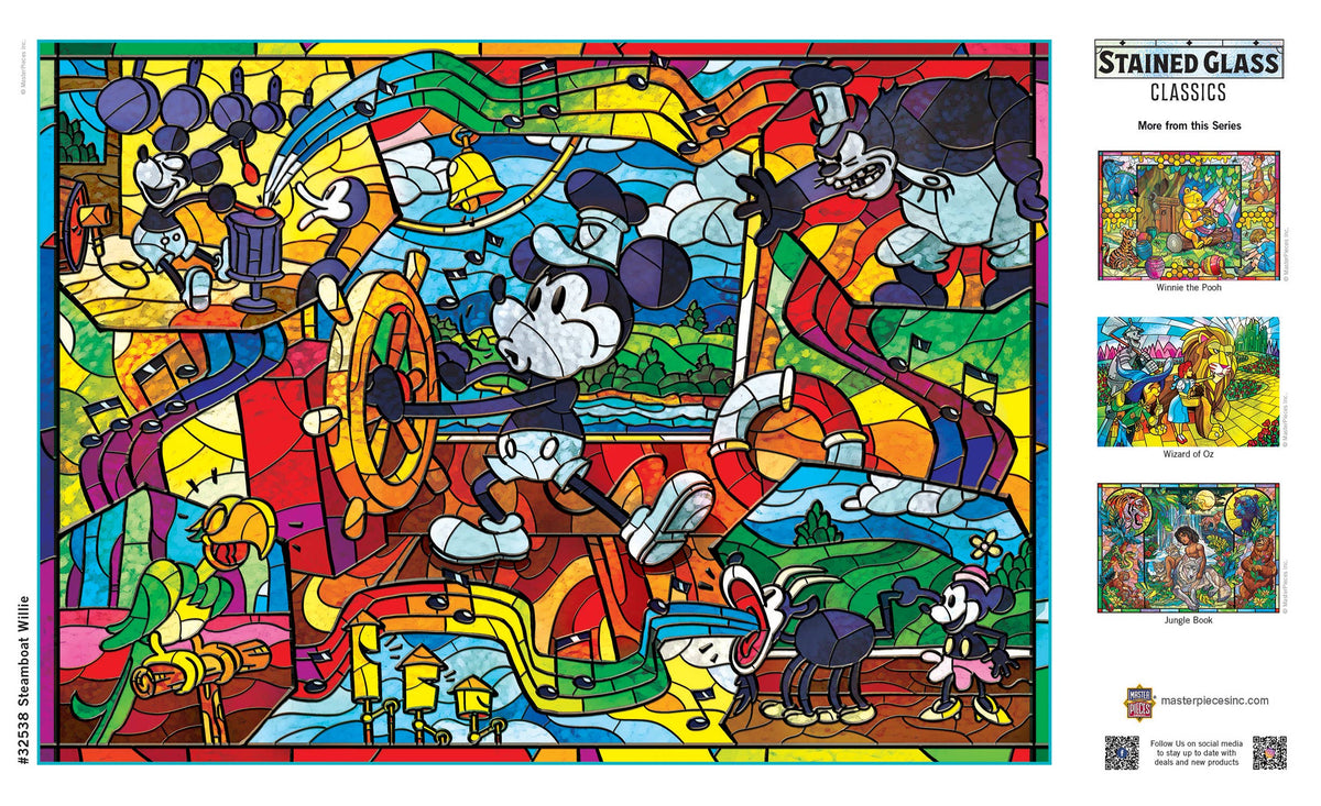 Stained Glass - Steamboat Willie 500 Piece Jigsaw Puzzle