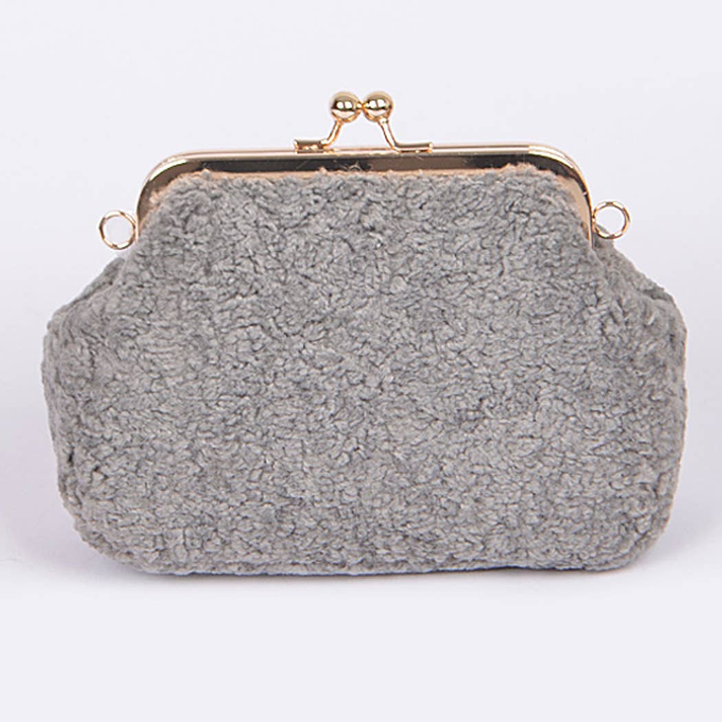 Faux Shearling Clutch 803
: Dark Pink