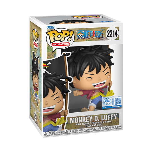 One Piece Monkey D. Luffy with Flag Vinyl Figure #2214 Exclusive - alternate view 2