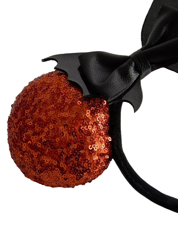 Mickey Mouse Halloween Orange Sequin Color Block Mouse Ears Headband Disney Primark