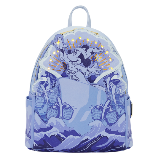 Backpack with a cartoon character design on a white background