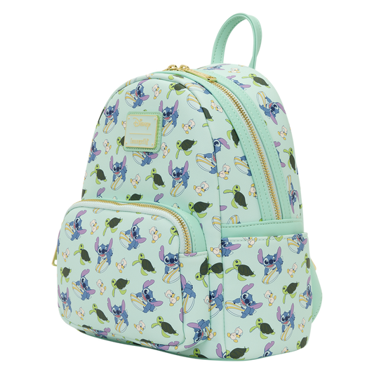 Backpack with cartoon character pattern on a white background