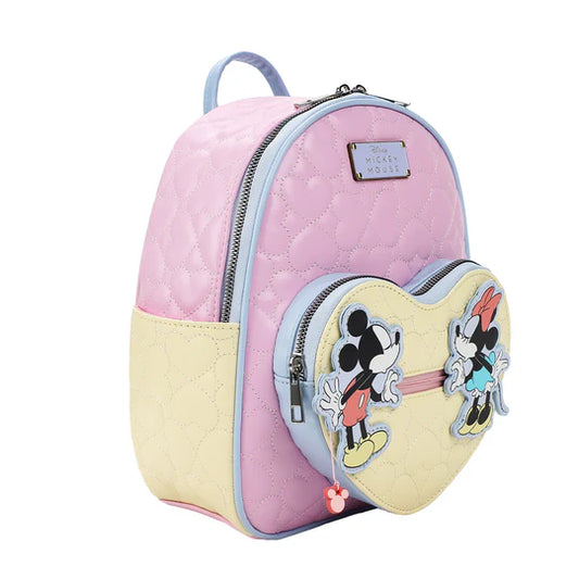 Mickey Mouse and Minnie Mouse 10.5" Adult Mini Backpack With Movable Characters - alternate view 2