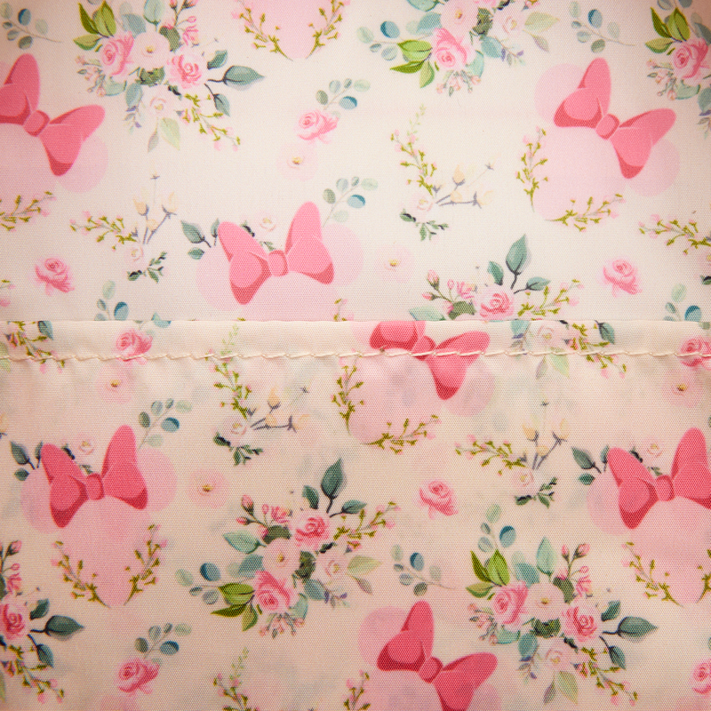 Floral pattern with pink bows on a light background