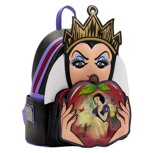 Backpack with Snow White and Evil Queen design on a white background