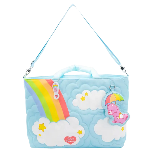 Children's bag with rainbow and cloud design on a white background