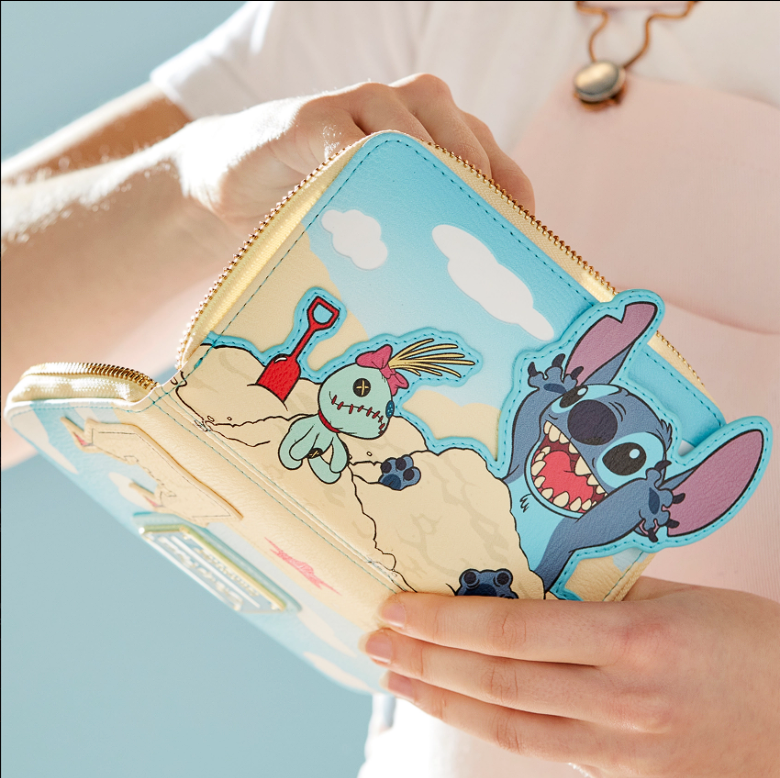 Lilo & Stitch Summer Beach Stitch & Scrump Zip Around Wallet Loungefly Disney Parks