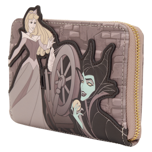 wallet with characters from Disney's Sleeping Beauty and Maleficent