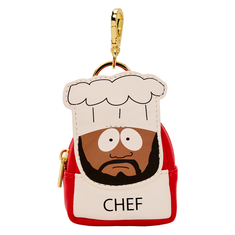 Keychain with cartoon chef design on a white background