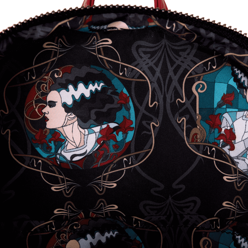 Loungefly Universal Monsters The Bride of Frankenstein Stained Glass Mini Backpack