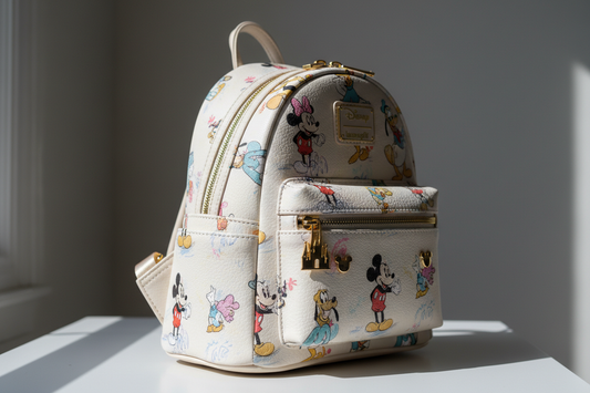 Disney Loungefly mini backpack showing detailed design and premium materials