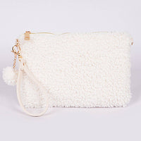 Faux Fur Clutch: Ivory