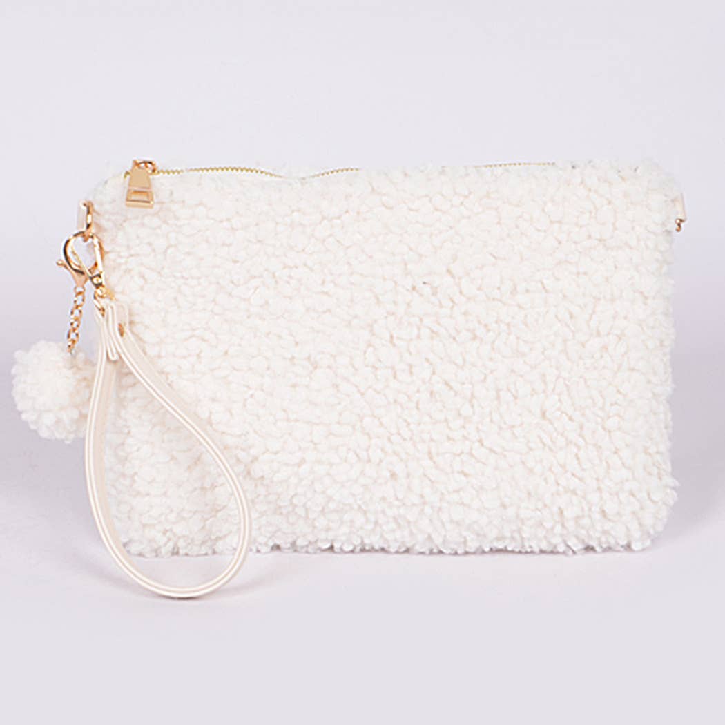 Faux Fur Clutch: Dark Pink