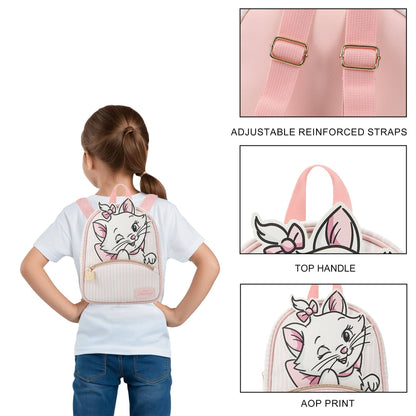 Aristocats Marie Winking Pink & White 10.5" Mini PU Backpack