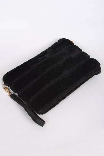 Faux Fur Charming Clutch PPC5828: Beige
