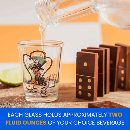 Alice in Wonderland 4 Piece 1.5oz Mini Glass Set