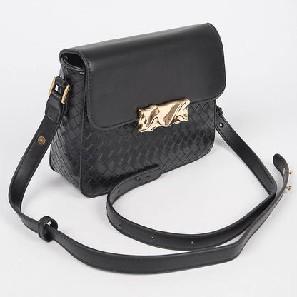 Faux Leather Crossbody Bag: Purple