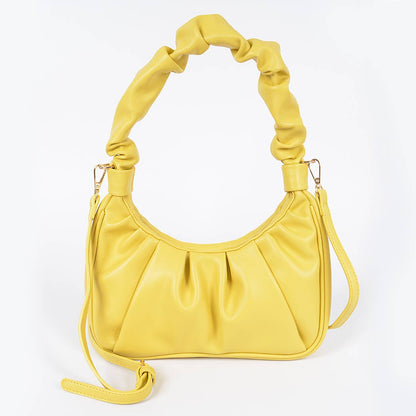 Pleated Simple Shoulder Bag: Pink