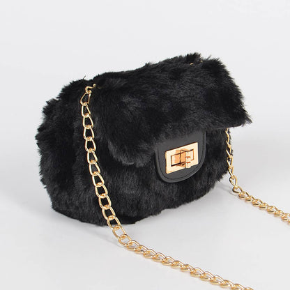 Faux Fur Mini Bag: Green