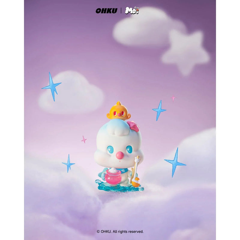 Cartoon character on a cloud with stars and OHKU logo