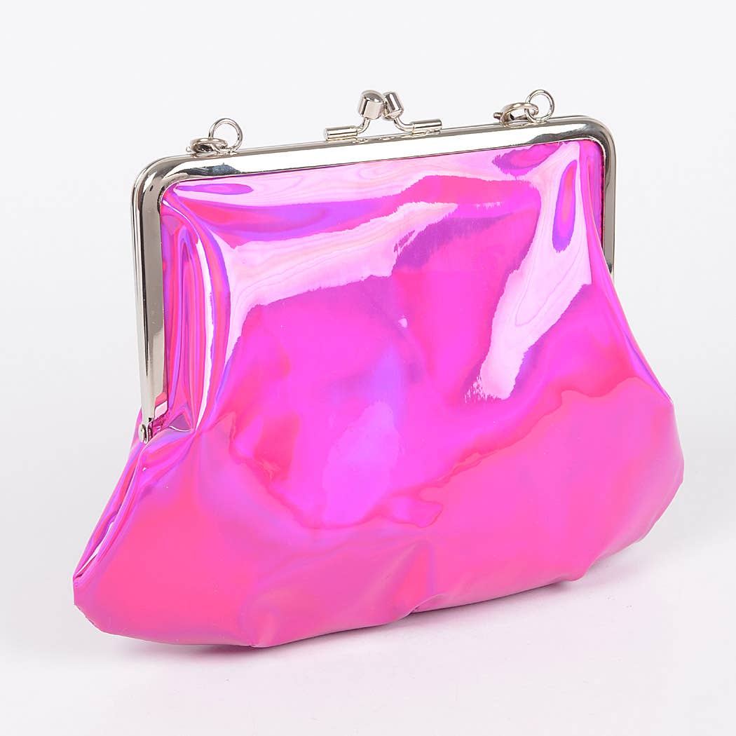 Mirror Metallic Ball Chain Frame Bag: Green