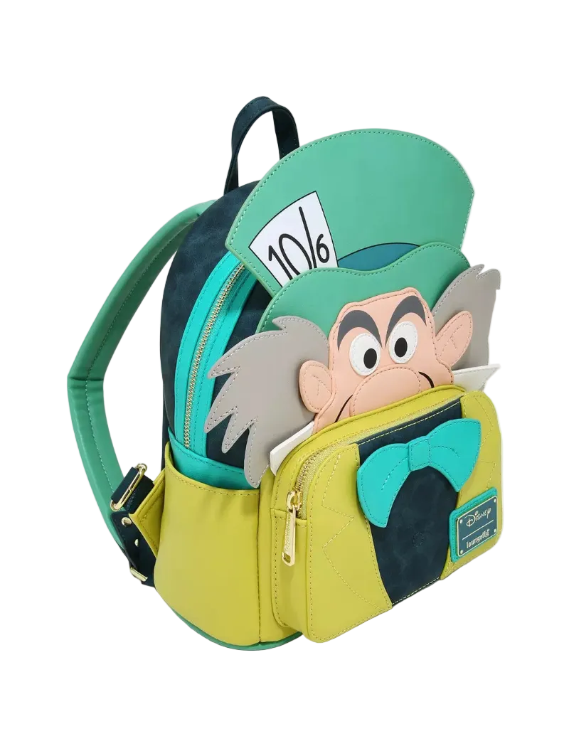 Backpack with cartoon character face on a white background