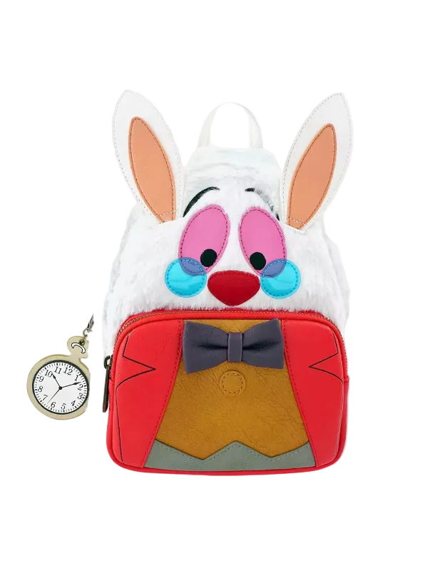 Animated character bag with a pocket watch on a white background