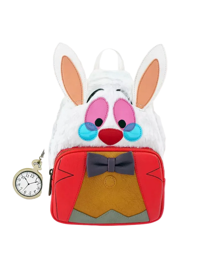 Animated character bag with a pocket watch on a white background