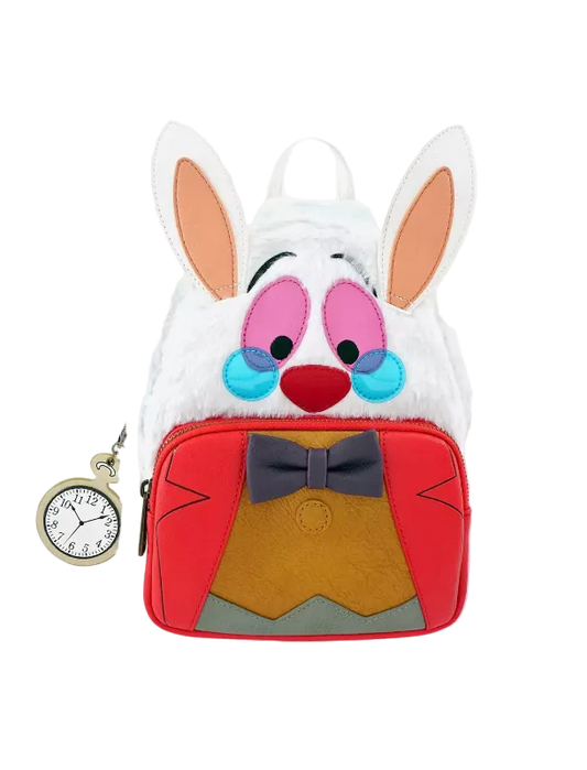 Animated character bag with a pocket watch on a white background