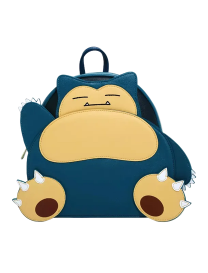 Backpack designed like a cartoon character with blue and yellow colors on a white background