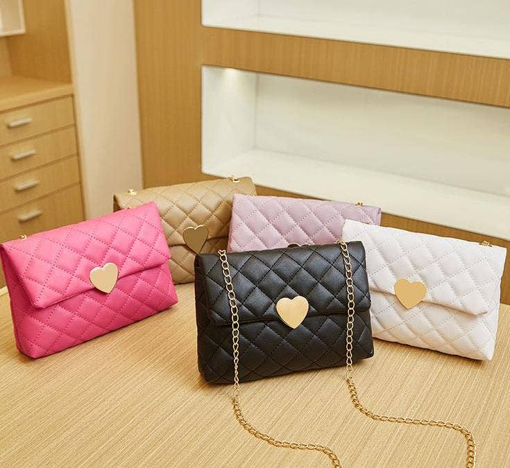 Love heart bag lingge crossbody: Apricot / M