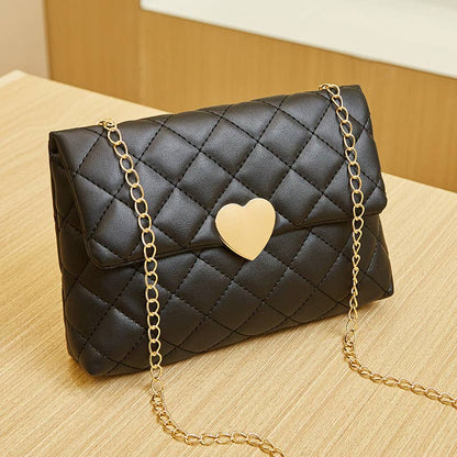 Love heart bag lingge crossbody: Apricot / M