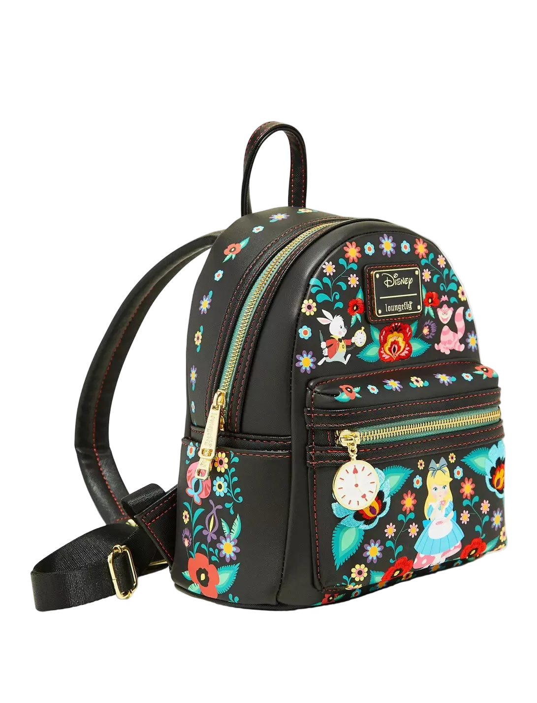 Alice in Wonderland Characters Floral Mini Backpack Exclusive Loungefly Disney