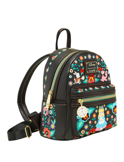 Alice in Wonderland Characters Floral Mini Backpack Exclusive Loungefly Disney