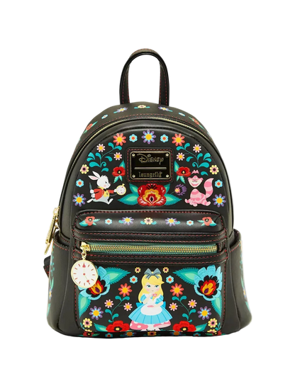 Alice in Wonderland Characters Floral Mini Backpack Exclusive Loungefly Disney