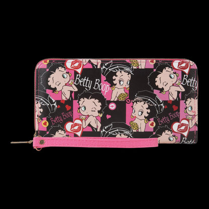 Betty Boop Classic Zip Wallet with Wrist Strap