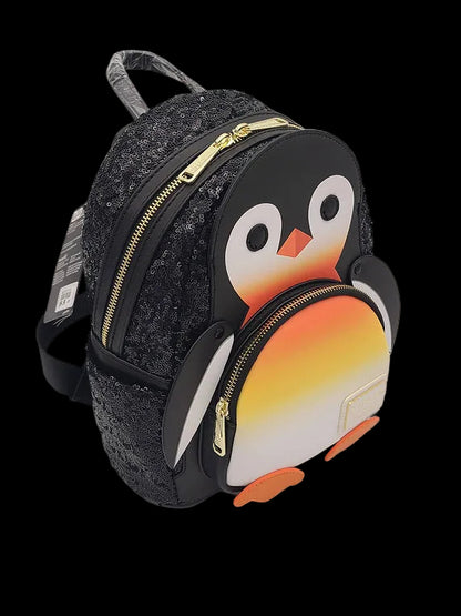 Loungefly SeaWorld Penguin Sequin Mini Backpack