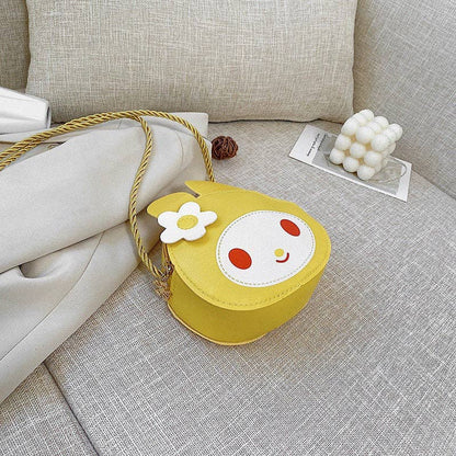 Kids Cartoon Bunny Crossbody Coin Purse: Red