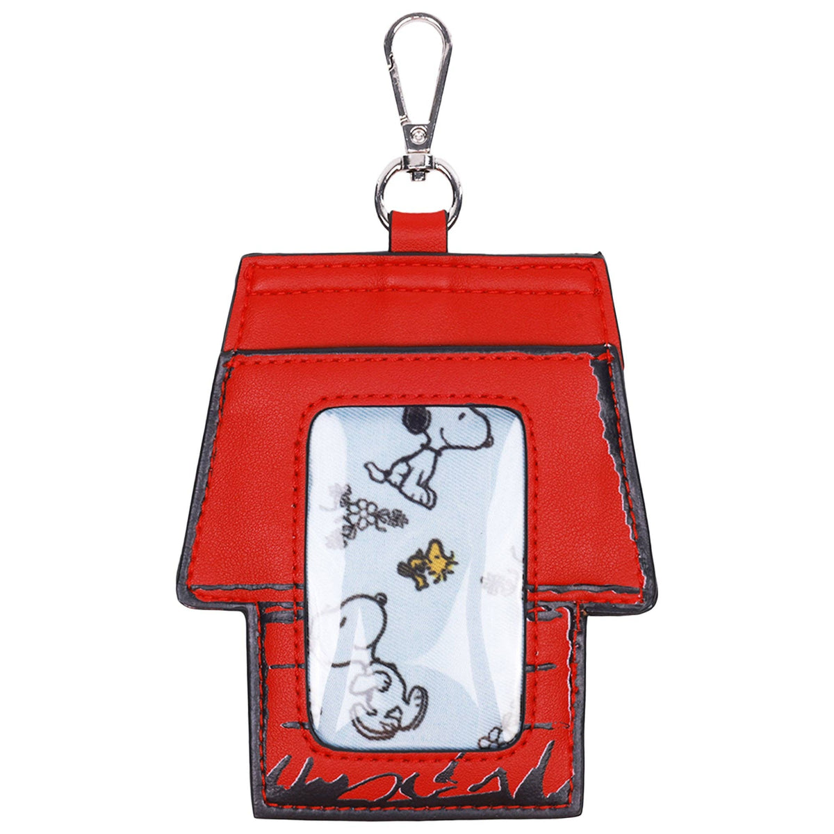 Peanuts Snoopy Minimal Black Tote Bag with Doghouse Cardholder
