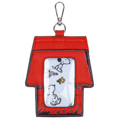 Peanuts Snoopy Minimal Black Tote Bag with Doghouse Cardholder
